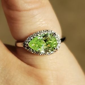 Green apple topaz kid's ring